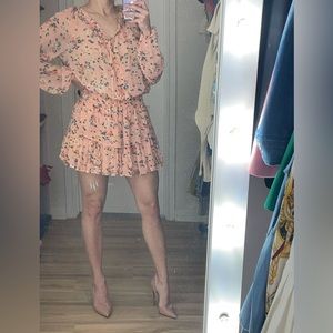 LoveShackFancy PopOver dress in Sunset Pink